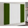Cortina Versátil Verde e Branco 2,00m x 1,70m - Varão Simples - 1