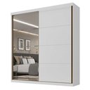 Ver imagem 2 de Guarda Roupa Casal 219cm 2 Portas de Correr C/ Espelho Cor:branco
