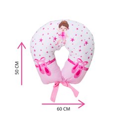 Almofada Amamentação Estampada Bebê Menina com Enchimento e Zíper - Bailarina Encantada - 4