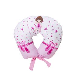 Almofada Amamentação Estampada Bebê Menina com Enchimento e Zíper - Bailarina Encantada - 1