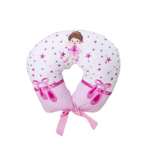 Almofada Amamentação Estampada Bebê Menina com Enchimento e Zíper - Bailarina Encantada