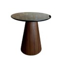 Ver imagem 1 de Mesa Cone Lateral Base Imbuia Rajado Tampo 41 cm Laca Preta Laca Preta