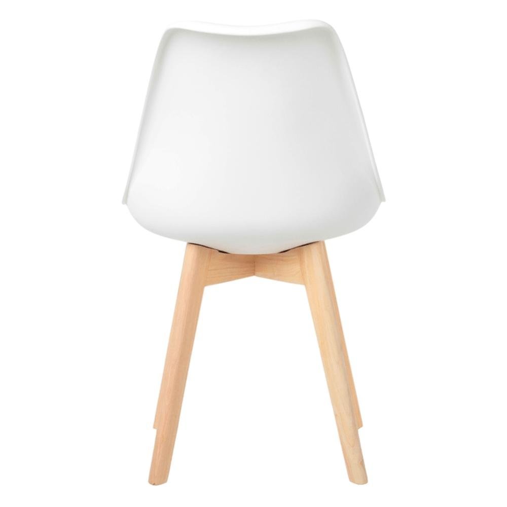 Kit C| 5 Cadeira Leda Branca - Charles Eames Wood com Almofada - 4
