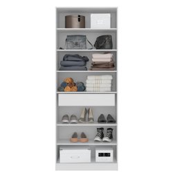 Sapateira Multiuso Estante com Espelho Grife - Nanda Decor:branco - 4