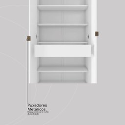 Sapateira Multiuso Estante com Espelho Grife - Nanda Decor:branco - 12