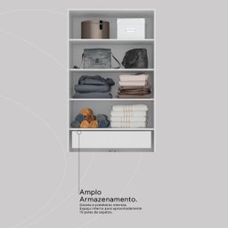 Sapateira Multiuso Estante com Espelho Grife - Nanda Decor:branco - 5