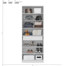 Sapateira Multiuso Estante com Espelho Grife - Nanda Decor:branco - 8