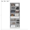 Sapateira Multiuso Estante com Espelho Grife - Nanda Decor:branco - 8