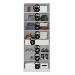 Sapateira Multiuso Estante com Espelho Grife - Nanda Decor:branco - 10