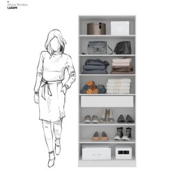 Sapateira Multiuso Estante com Espelho Grife - Nanda Decor:branco - 13