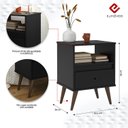 Ver imagem 3 de Mesa de Cabeceira Retrô Wood New:preto
