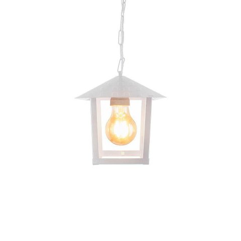Lustre Pendente Blumenau Colonial Nina Quadrado Vidro Liso E27 Bivolt Branco