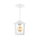 Ver imagem 3 de Lustre Pendente Blumenau Colonial Nina Quadrado Vidro Liso E27 Bivolt Branco
