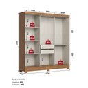 Ver imagem 2 de Guarda Roupa Roupeiro Casal Royal B376 Briz 3 Portas de Correr 2 Gavetas Espelho Nature Avelã Henn