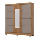 Ver imagem 4 de Guarda Roupa Roupeiro Casal Royal B376 Briz 3 Portas de Correr 2 Gavetas Espelho Nature Avelã Henn