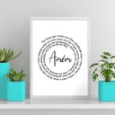 Ver imagem 2 de Quadro Minimalista Oração Pai Nosso Espiral 24x18cm - com Vidro:madeira Preta