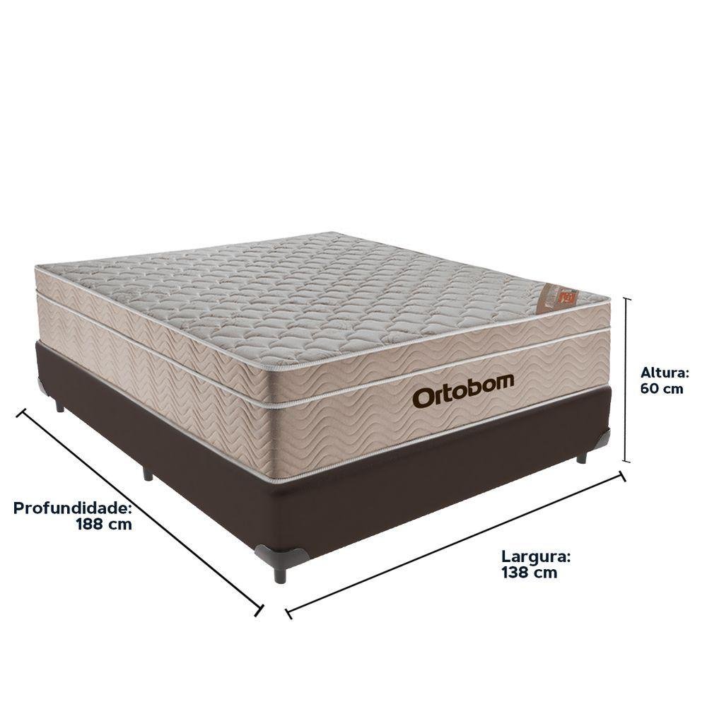 Cama Box Casal Marrom e Colchão Ortobom Airtech Springpocket - 2