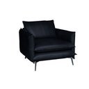 Ver imagem 1 de Poltrona Decorativa Sala de Estar América Couro Azul Marinho - Mozzelar