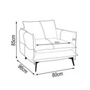 Ver imagem 3 de Poltrona Decorativa Sala de Estar América Couro Azul Marinho - Mozzelar