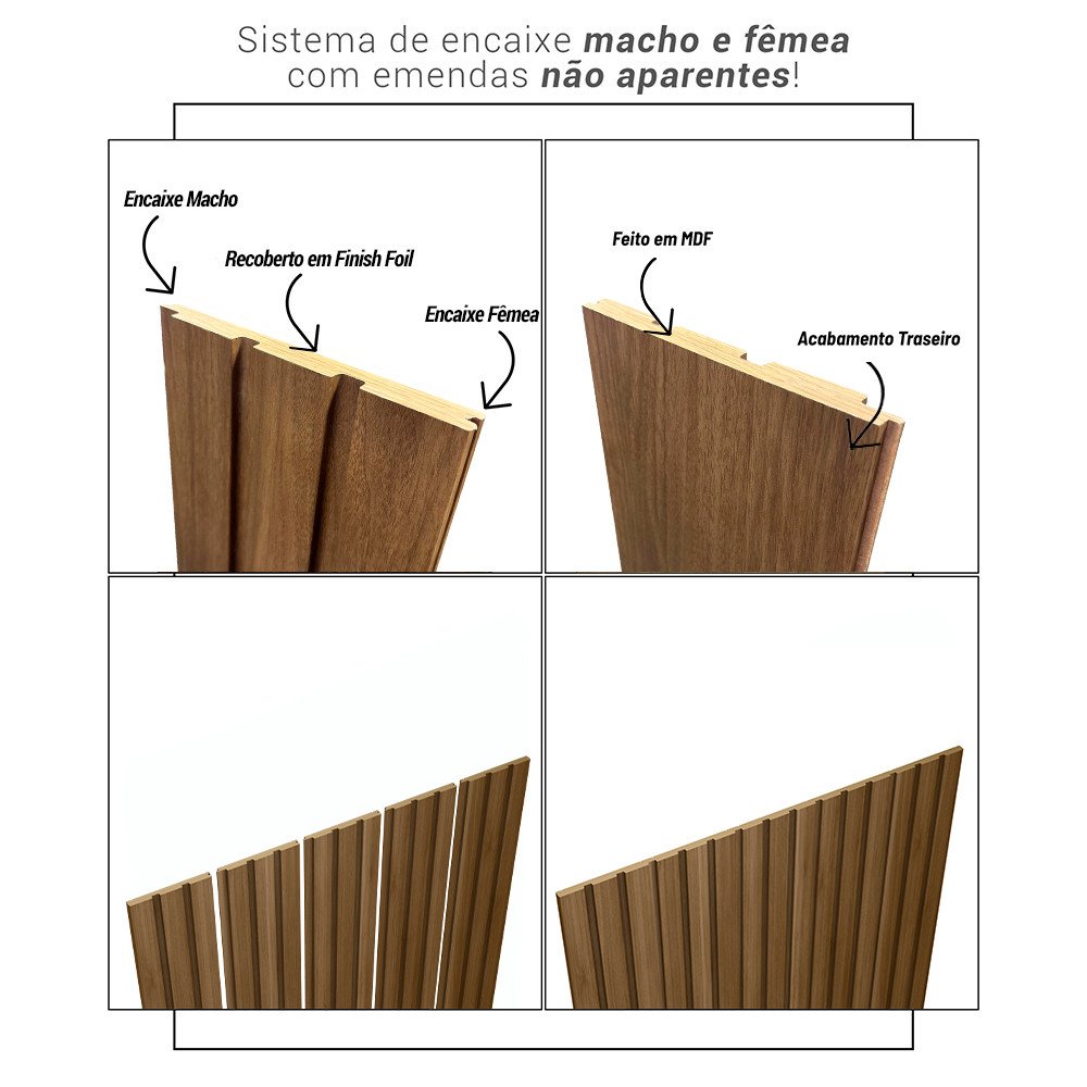 Cabeceira Ripado Modular 6 Caixas Ubatuba Cama King Size Linea Brasil - 2