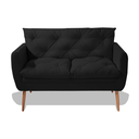 Ver imagem 2 de Namoradeira Emily Sofá 2 Lugares Sala Estar Recepção Suede Preto
