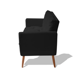 Namoradeira Emily Sofá 2 Lugares Sala Estar Recepção Suede Preto - 4 Namoradeira Emily Sofá 2 Lugares Sala Estar Recepção Suede Preto - 4