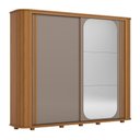 Ver imagem 1 de Guarda Roupa Casal Mozzate 2 Portas Deslizantes Flex Cinamomo/Avelã com Espelho - Móveis Henn