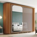 Ver imagem 2 de Guarda Roupa Casal Mozzate 2 Portas Deslizantes Flex Cinamomo/Avelã com Espelho - Móveis Henn