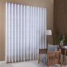Cortina Luxo Gaze de Linho Bordada Forro Microfibra Alto Padrão 4,00x2,80 Bege - 1