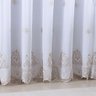 Cortina Luxo Gaze de Linho Bordada Forro Microfibra Alto Padrão 4,00x2,80 Bege - 3