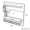 Ver imagem 3 de Painel Home para TV até 52 Polegadas 2 Gavetas Espelhadas 2 Nichos e LED TB109E Dalla Costa