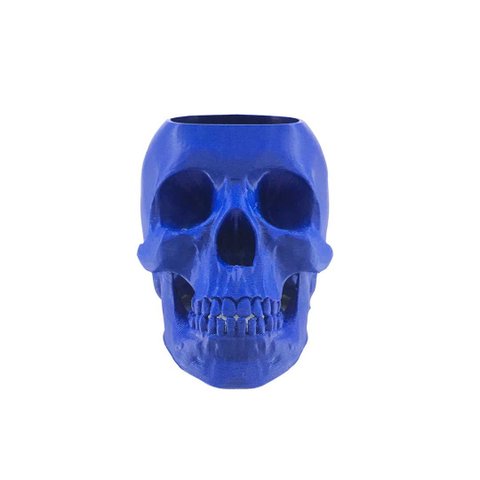 Caveira - Vaso Cactos ou Suculentas:azul