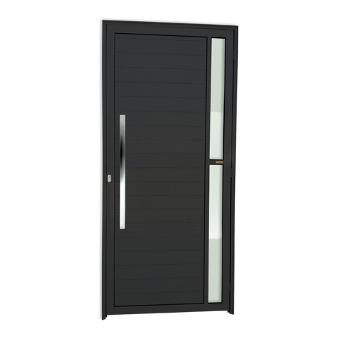 Porta Alumínio Lambril Visione c/Puxador e.Preto 100 Brimak