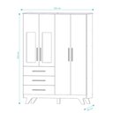 Ver imagem 3 de Armário Retrô 4 Portas - Moveis Peroba Branco Brilho