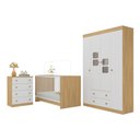 Ver imagem 1 de Quarto de Bebê Completo com Berço 3 em 1 para Colchão 130x60cm Brisa Multimóveis Mp4521
