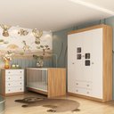 Ver imagem 2 de Quarto de Bebê Completo com Berço 3 em 1 para Colchão 130x60cm Brisa Multimóveis Mp4521