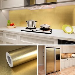 Papel de Parede Adesivo Lavavel Metalico Texturizado Ouro - 7
