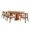 Ver imagem 2 de Sala de Jantar Mesa Noronha 220cm Tampo Laminado Canto Barril com 8 Cadeiras Viena