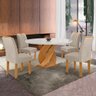 Mesa de Jantar 4 Lugares Luna Arizona com Vidro 100% Mdf Cinamomo/Off White/Boucle Bege 20782 - Cel  - 1