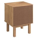 Ver imagem 4 de Mesa de Cabeceira em Madeira Maciça 2 Gavetas Marrom Amêndoa