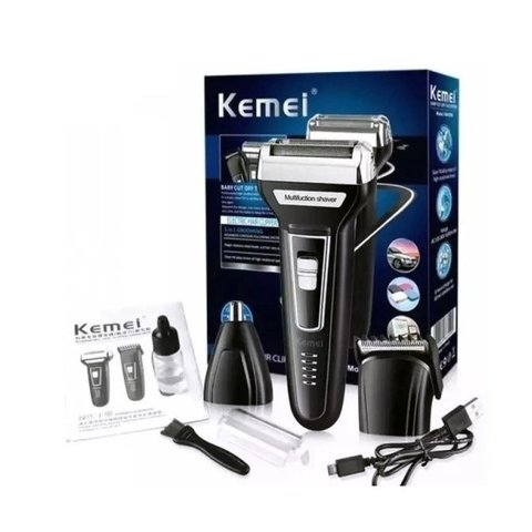 Aparador De Barba E Depilador Kemei 6558 Eletric Hair 3 Em 1