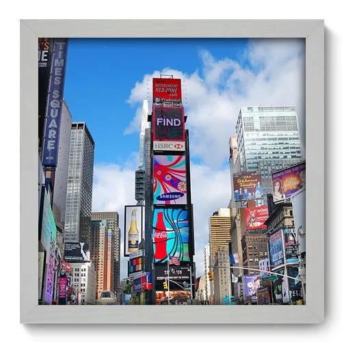 Quadro Decorativo - New York - 33cm x 33cm - 018qnmbb - 1
