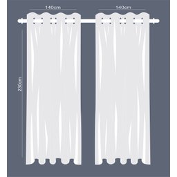 Cortina Linho de Gaze Off White 280x230cm para Varão Fastlar Cortina para Varão - 6