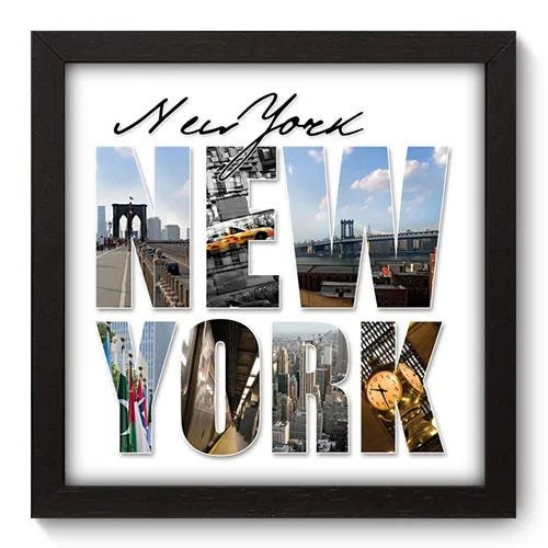 Quadro Decorativo - New York - 22cm x 22cm - 015qnmap - 1