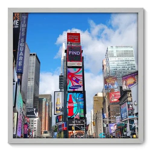 Quadro Decorativo - New York - 70cm x 70cm - 018qnmdb - 1