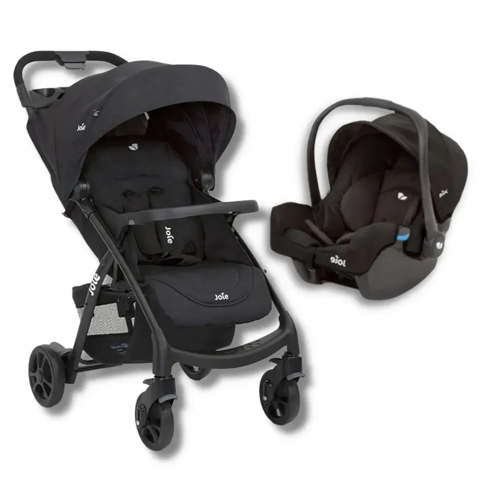 Carrinho de Bebe Muze + Bebe Conforto Juva Preto Universal - Joie