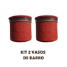 Kit Vaso de Barro Areia Terrilho 16cm Vermelho - 1