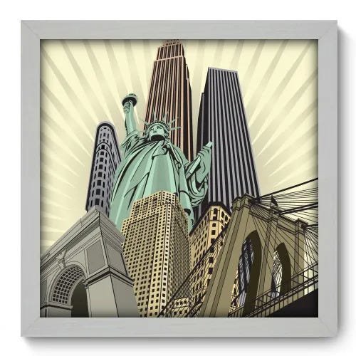 Quadro Decorativo - Nova Iorque - 33cm x 33cm - 100qnmbb - 1