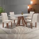Ver imagem 2 de Mesa Kyra 120CMX90CM 4 Cadeiras Arizona Tampo Smart Plus Vidro Off White