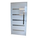 Ver imagem 1 de Porta Pivotante de Aluminio Branco Frisada 2,10 (a) X 0,90 (l) Linha 30 Completa